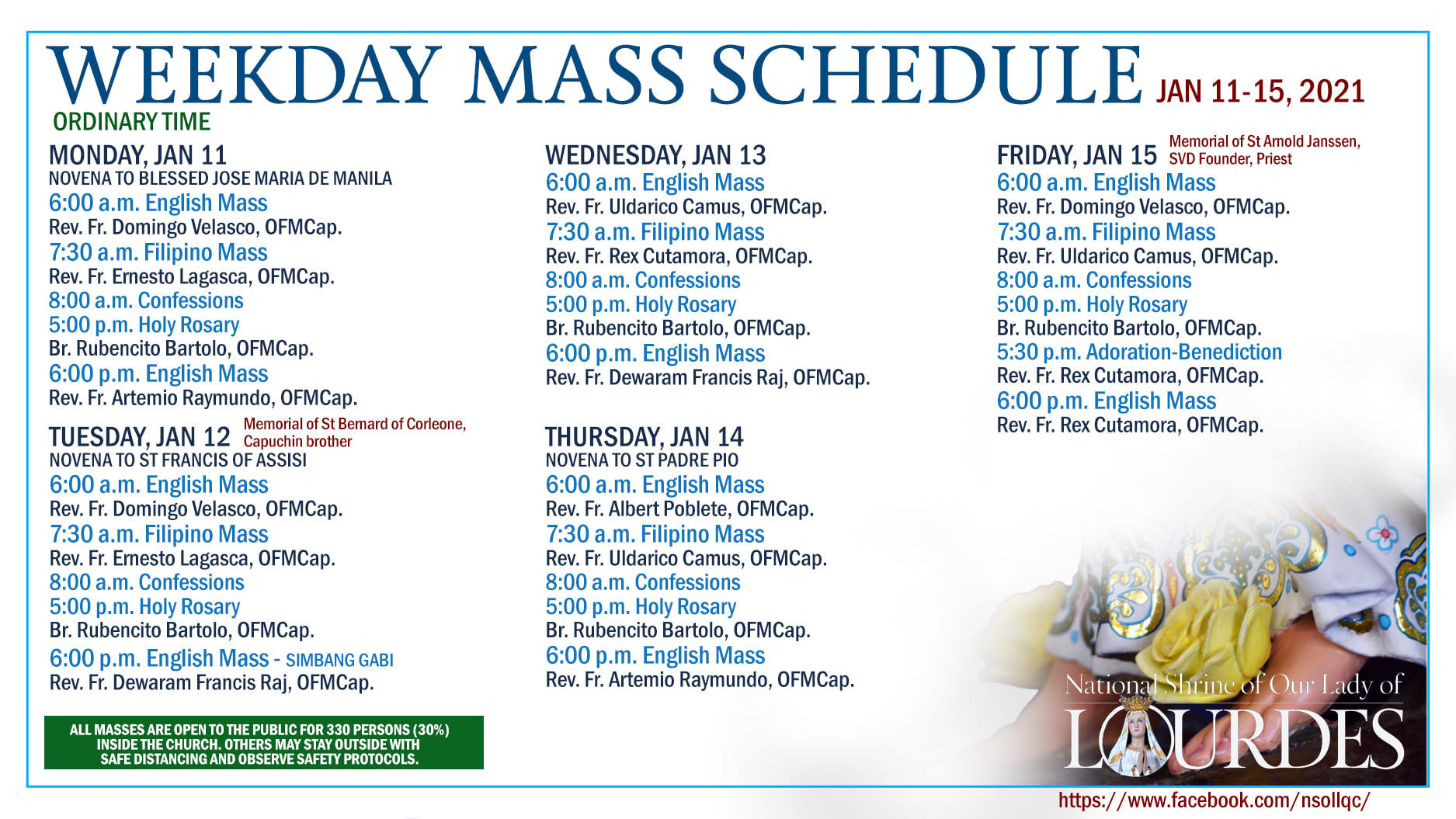 presentation of jesus mass schedule